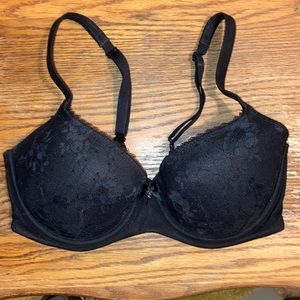 VS 34D Black Lace Demi Bra